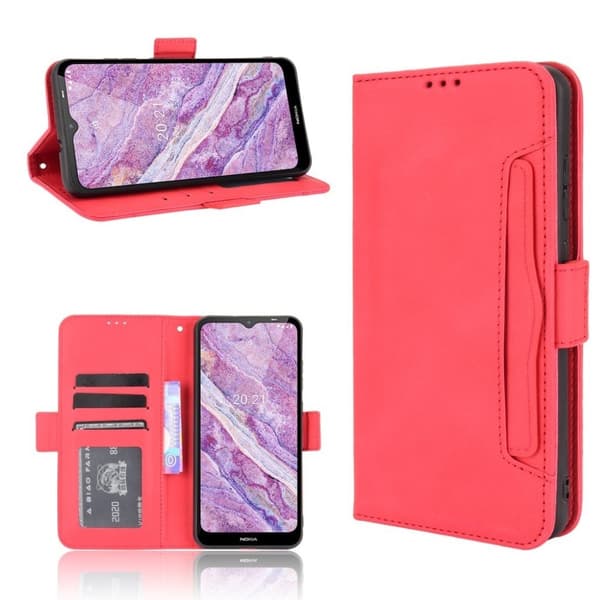 Moderni Nahkalaukku For Nokia C10 / C20 - Punainen Red