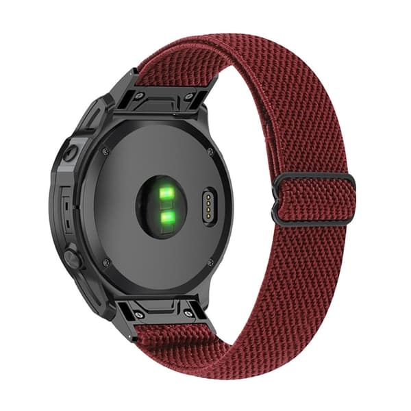 Elastiskt klockarmband i nylon för Garmin-klocka - Vinröd Röd