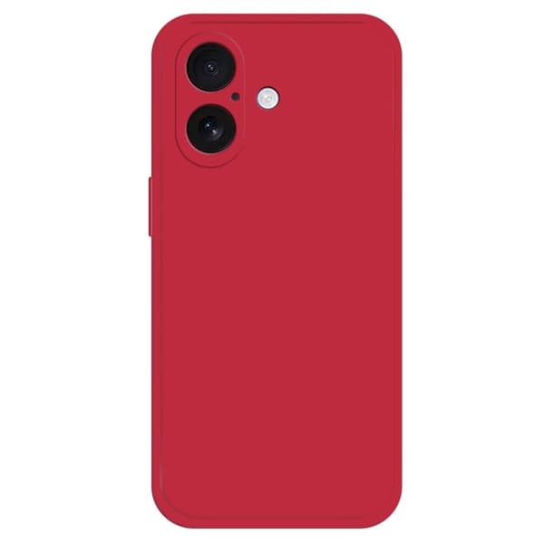 iPhone 16 fleksibelt etui med lige kantbeskyttelse Telefoncover - Rød Red