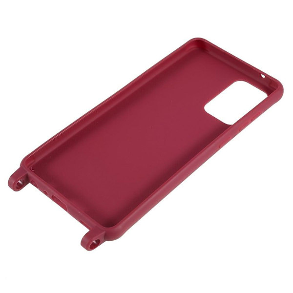 Tyndt TPU-etui med mat finish og justerbar strop til Samsung Galaxy A52s 5G / A52 5G / A52 - Rød Red