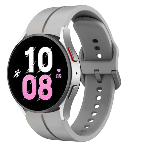20 mm silikonrem for Samsung- og Huawei-klokker - Grå Silver grey