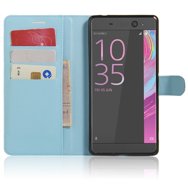 Mankell Litchi Läderfodral för Sony Xperia XA Ultra - Ljusblå Blå