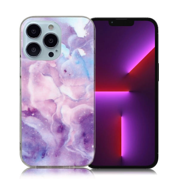 Marble design iPhone 13 Pro cover - Lilla Stjernehimmel Purple