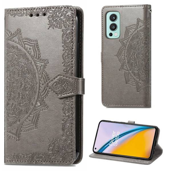 Mandala OnePlus Nord 2 5G Flippetui - Grå Silver grey