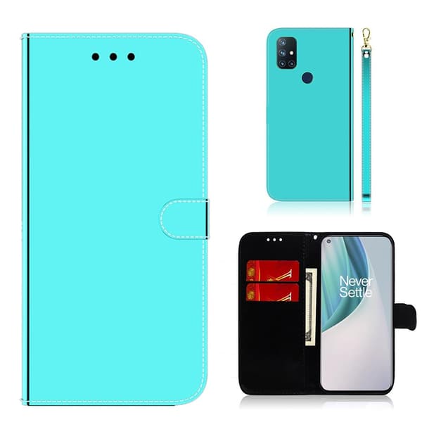 Mirror OnePlus Nord N10 5G Flippetui - Cyan Green
