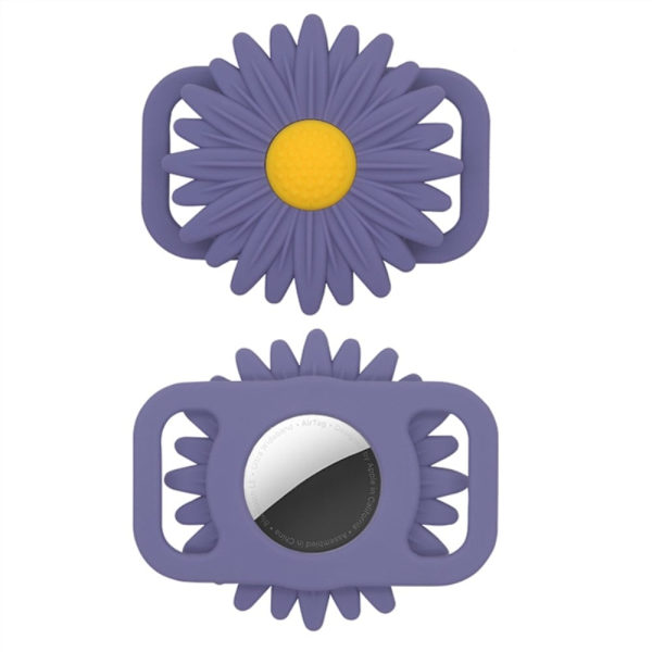 AirTags daisy flower silikoneovertræk - Lilla Purple