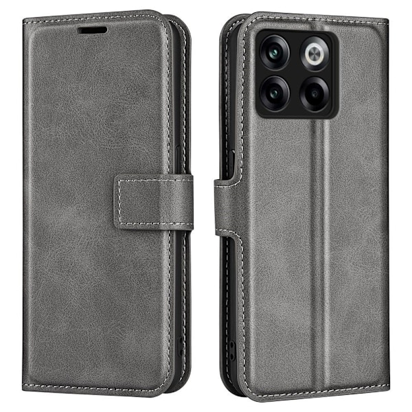 Læretui med Lommebok til OnePlus Ace Pro / 10t - Grå Silver grey