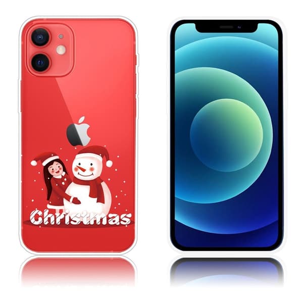 Joulu iPhone 12 Mini tapauksessa - Tyttö Ja Lumiukko White