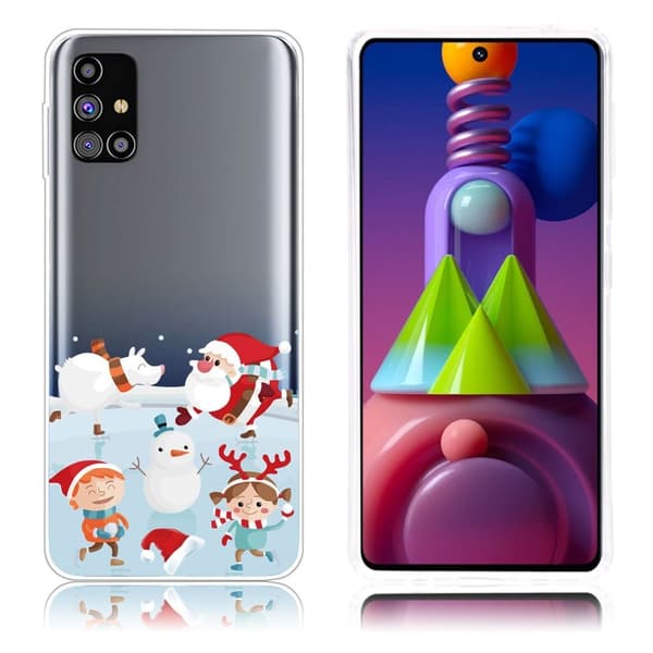 Christmas Samsung Galaxy M51 etui - Playful Scene White
