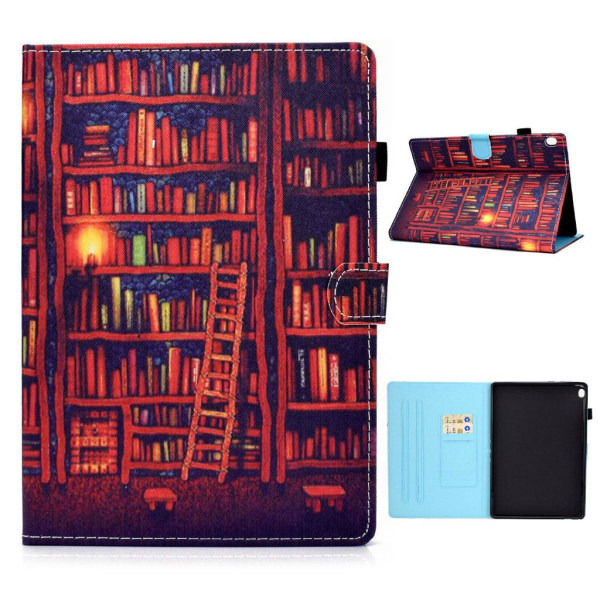 Lenovo Tab M10 cool pattern leather flip case - Bookshelf Brown