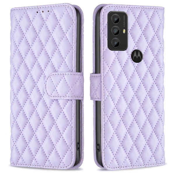 Rhombus mat Motorola Moto G Play (2023) flip etui - Lilla Purple