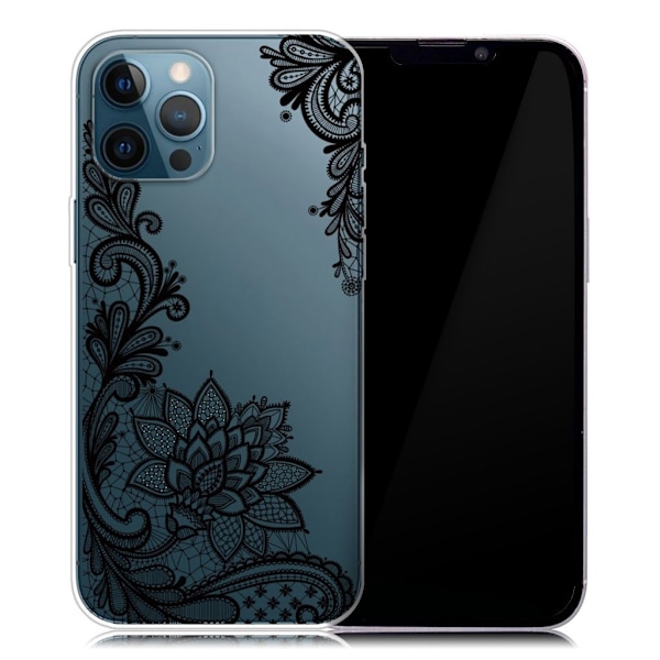 Deco iPhone 13 Pro skal - Spetsblomma Svart