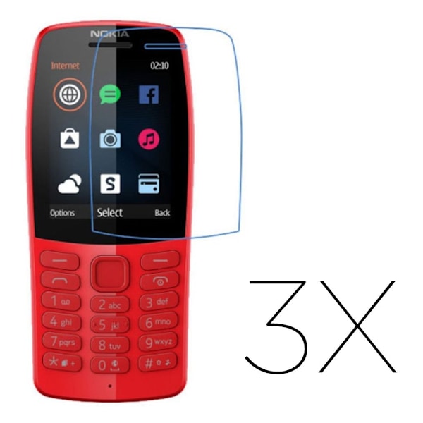 Nokia 210 clear HD screen protector - 3-Pack Transparent
