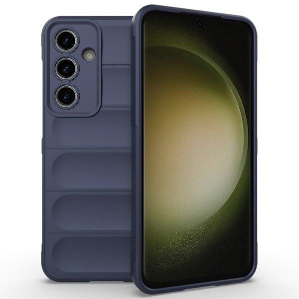 Blødt grebsformet Samsung Galaxy S24 FE cover - Mørkeblå Blue