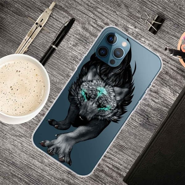 Blødt, fleksibelt telefon cover til iPhone 14 Pro 6,1 tommer, mønstertryk IMD Slim Light Phone Case - Sort Black