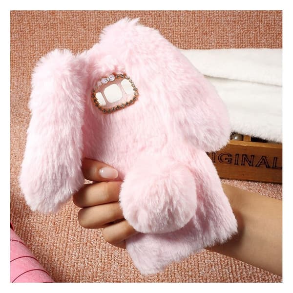 Furry Bunny Form Rhinestone Etui For Samsung Galaxy S8 - Rosa Pink