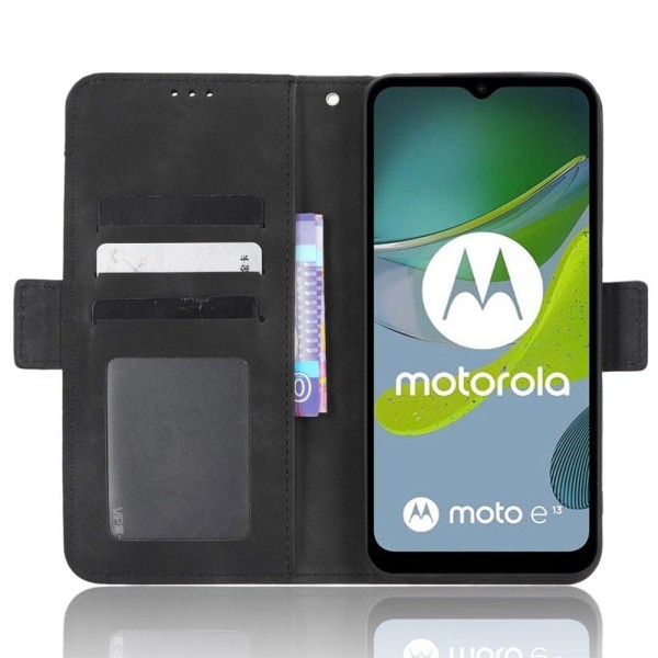 Modernt Motorola Moto E13 fodral med plånbok - Svart Svart