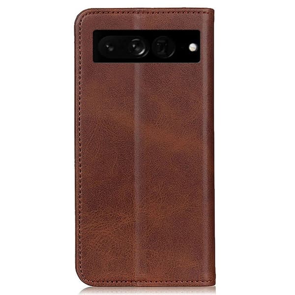 Google Pixel 7 Pro lompakkokotelo, aitoa nahkaa - Kahvi Brown