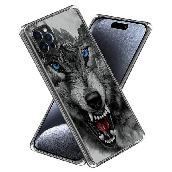 Deco iPhone 16 Pro cover - Vild Ulv Silver grey