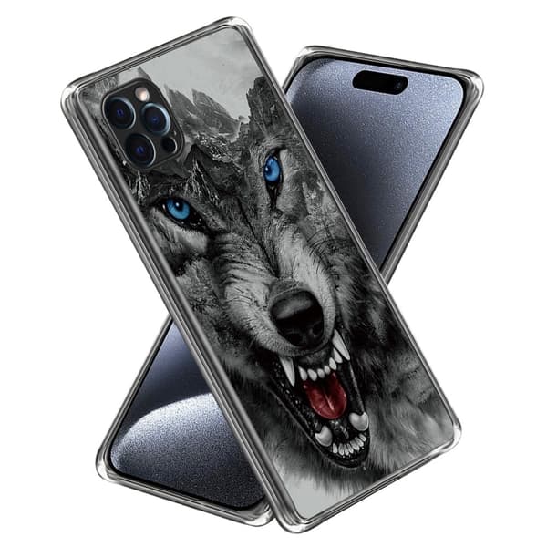 Deco iPhone 16 Pro deksel - Voldsom Ulv Silver grey