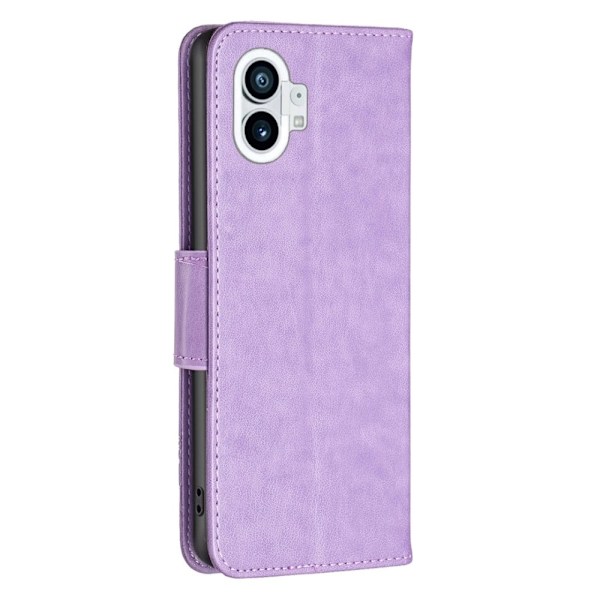 Butterfly läder Nothing Phone (1) fodral - Lila Lila