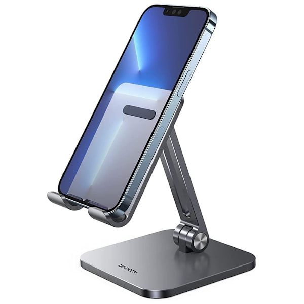 UGREEN Universal aluminiumsholder til telefon og tablet på skrivebordet Silver grey