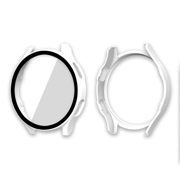 ENKAY Samsung Galaxy Watch 4 (40mm) cover + tempered glass screen protector - White Vit