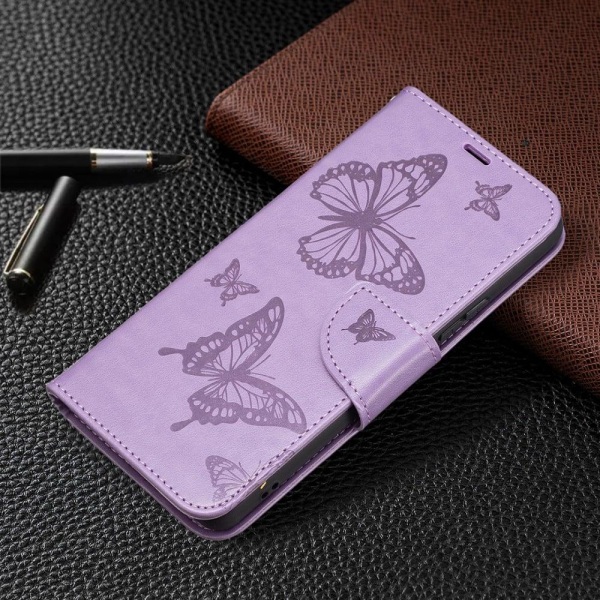 Butterfly Samsung Galaxy A53 5G Flip Etui - Lilla Purple