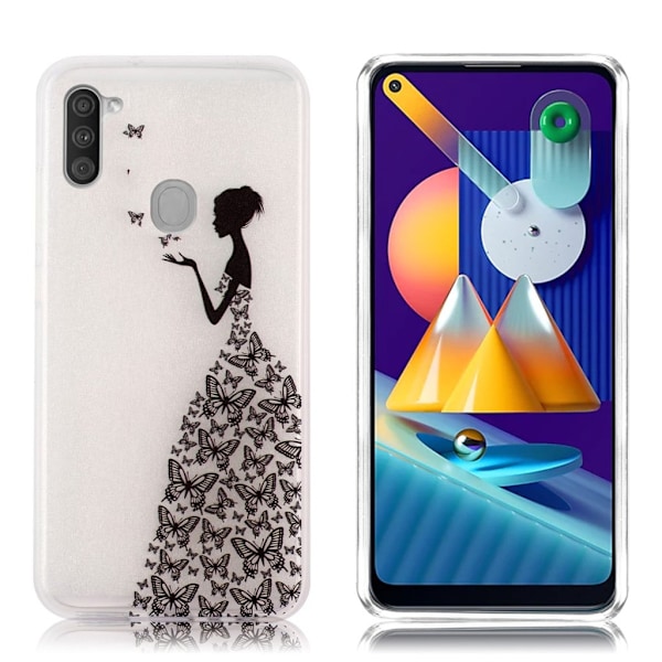 Deco Samsung Galaxy M11 kuoret - Perhonen tyttö Multicolor
