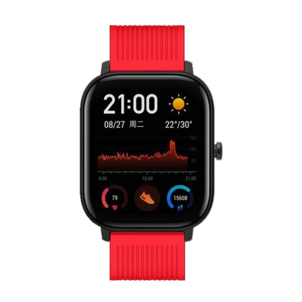 Amazfit GTS / Bip Lite stripe silicone watch band - Red