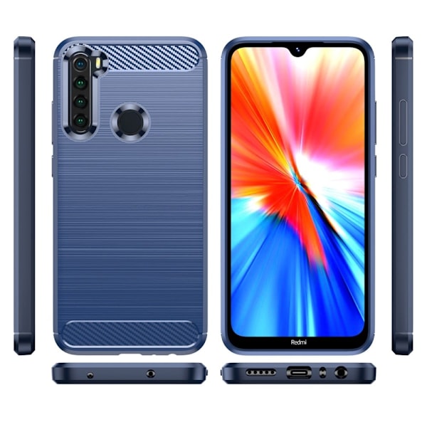 Carbon Flex Etui Xiaomi Redmi Note 8 2021 / Note 8 - Blå Blue
