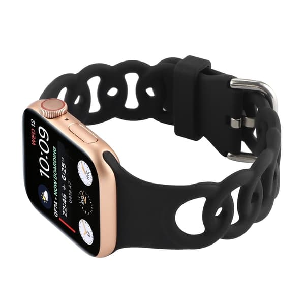 Apple Watch Series 8 (41mm) silikonerem i donut-hul stil - Sort Black