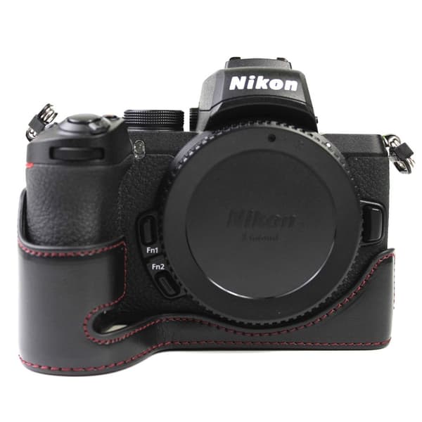 Nikon Z50 kestävä nahkakotelo - Musta Black