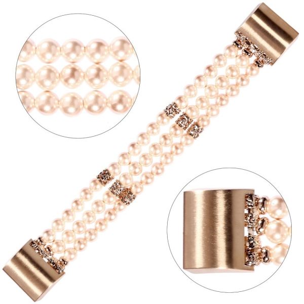 Fitbit Charge 2 stretchy perle jewelry Urrem - Lyserød Pink