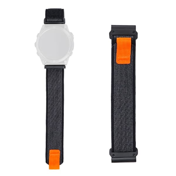 Nylon hihna Garmin Fenix 8 51mm / Enduro 3 / Enduro 2 Magic Tape Loop 26mm Universal Watch Band - Starlight Musta Black