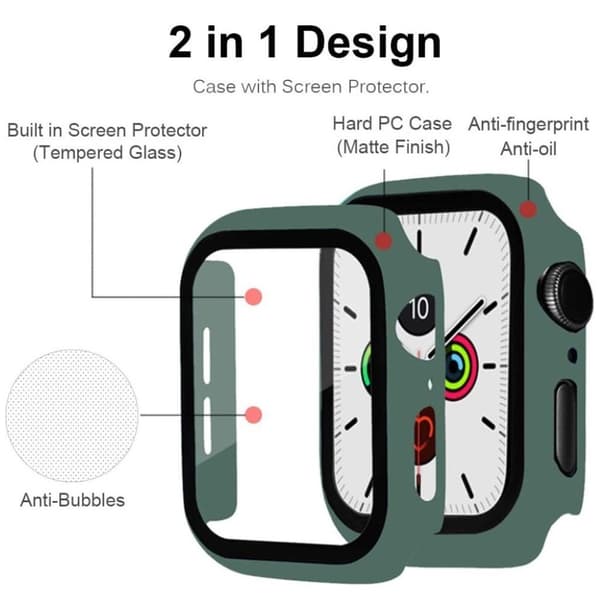 Apple Watch Series 5 / 4 44mm hållbar matt ram - Mörkgrön Grön