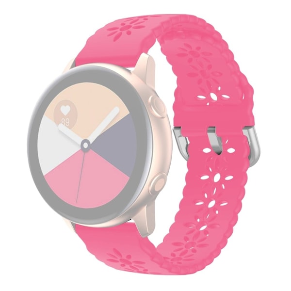 20 mm universal klockarmband i silikon med plommonblommor - Lysande Rosa Rosa
