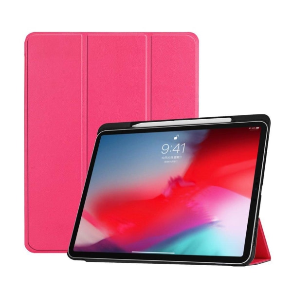 iPad Pro 11 inch (2018) kolmio taivutettava synteetti nahka suojakuori - Ruusu Pink