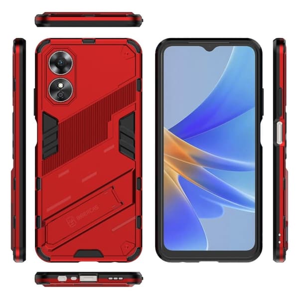 Stødsikkert moderne Oppo A17 hybridcover - Rød Red