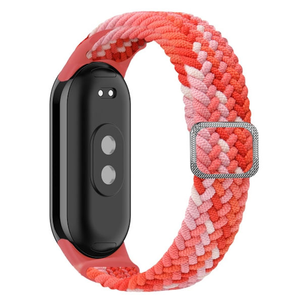 Xiaomi Smart Band 8 elastisk nylonflätad stilrem - Färgglad Röd Röd