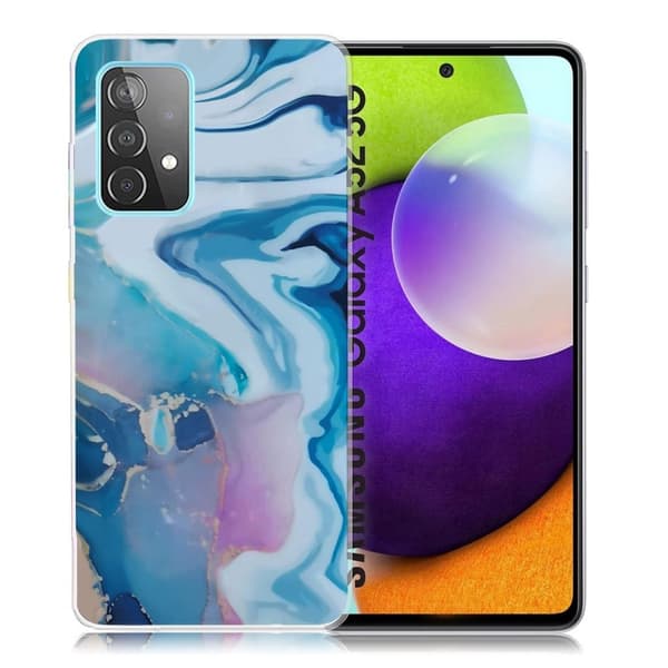 Marmormotiv Samsung Galaxy A52 5G skal - Blått Stänk Blå