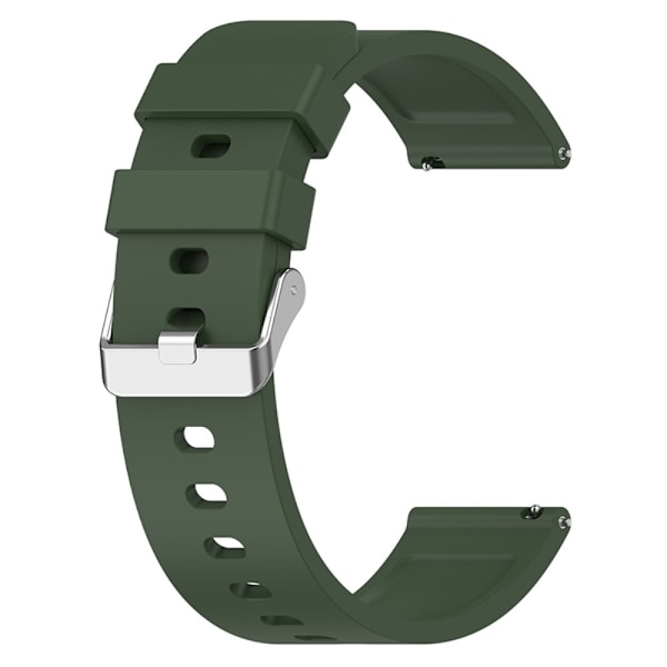 Amazfit Bip 3 / Bip S klockarmband i silikon med silverspänne - Militärgrön Grön