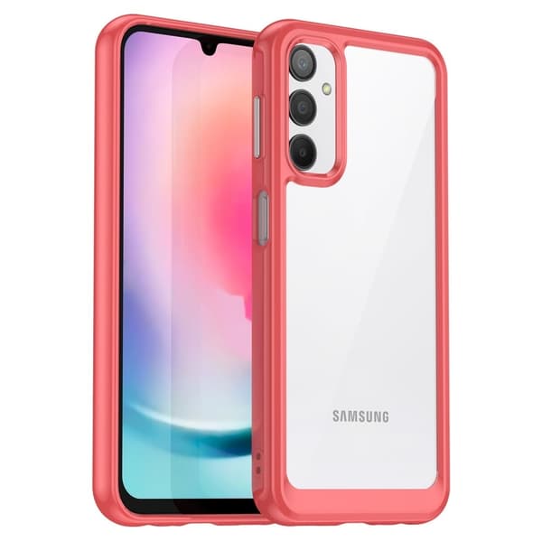 Samsung Galaxy A24 4G smart akryl cover - Rød Red