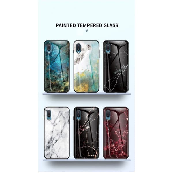 Fantasy Marble Samsung Galaxy A02 cover - Sort Marmor Black
