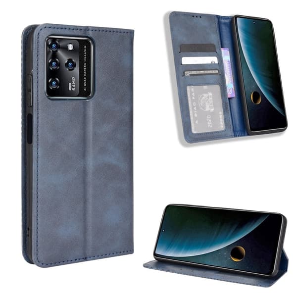 Bofink Vintage ZTE Blade V30 Læder Etui - Blå Blue