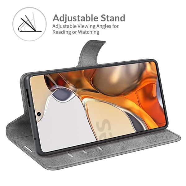 Lompakko Nahkakotelo For Xiaomi 11T / 11T Pro - Harmaa Silver grey