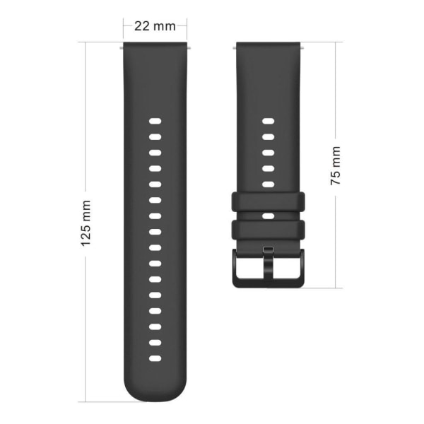 22mm Universal ensfarvet urrem - Gul Yellow