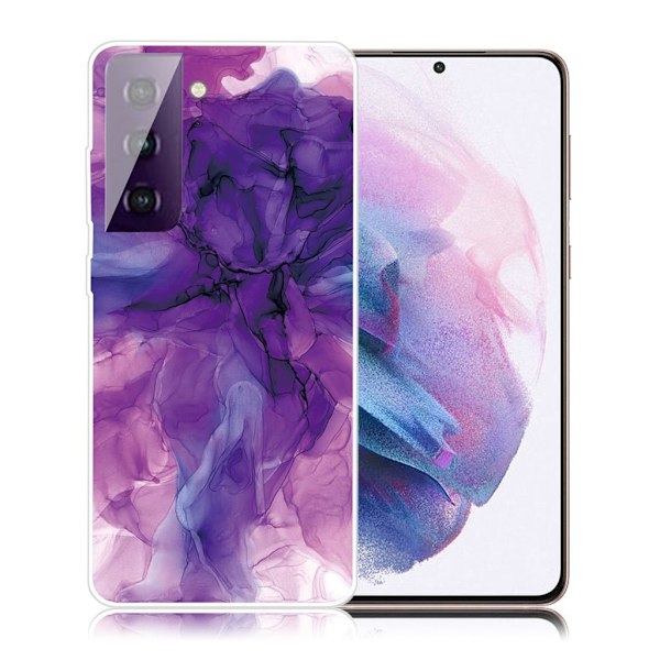 marmor Samsung Galaxy S21 Plus etui - Dreamy lilla marmor Purple