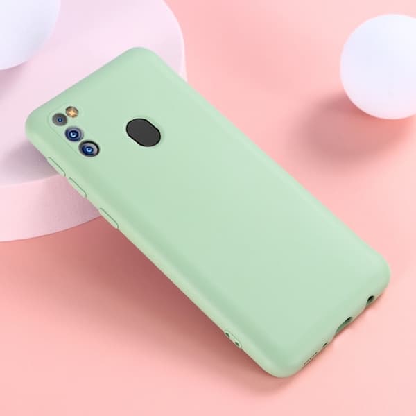 Matt Samsung Galaxy M21 2021 skal av flytande silikon - Grön Grön