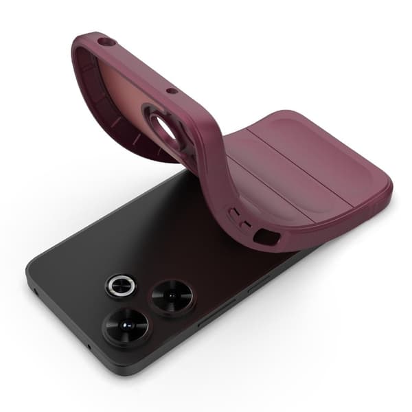 Mjukt greppformat Xiaomi Redmi 13 / Xiaomi Redmi Note 13R skal - Vinröd Röd
